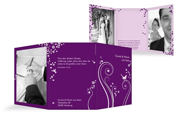 Dankeskarte Hochzeit „Blumenzauber“