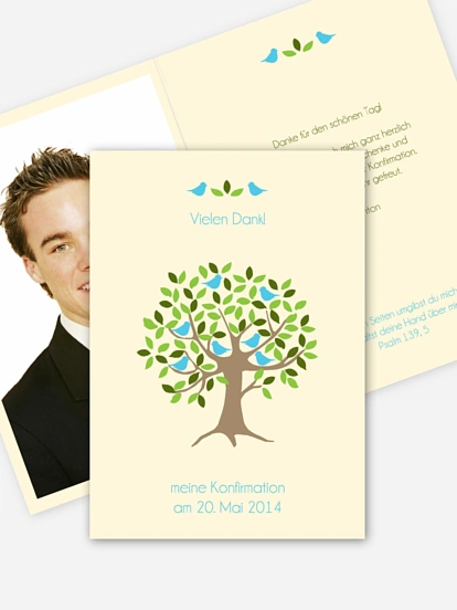 Dankeskarte Konfirmation "Baum“