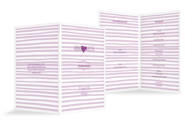 Hochzeitsmenü "Soft Stripes"