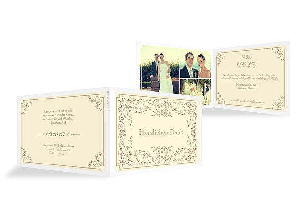 Dankeskarte Hochzeit „Eleganz“