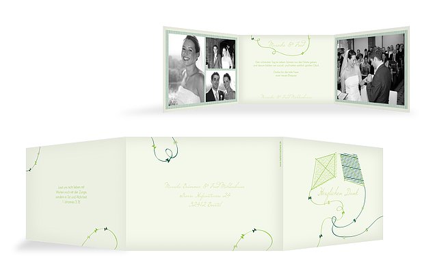 Dankeskarte Hochzeit "Up in the Sky"