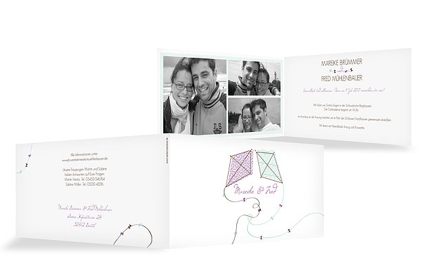 Hochzeitseinladung "Up in the Sky"