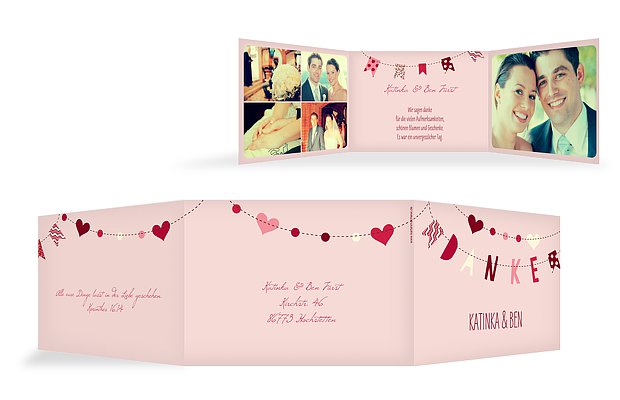 Dankeskarte Hochzeit "Festive"