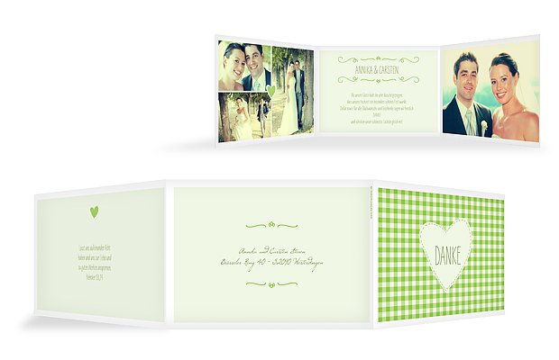 Dankeskarte Hochzeit "Vichy Karo“