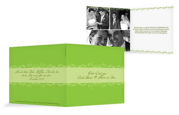 Dankeskarte Hochzeit „Klassik“