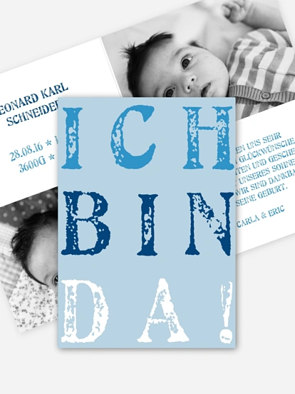 Geburtskarte "Ich bin da"