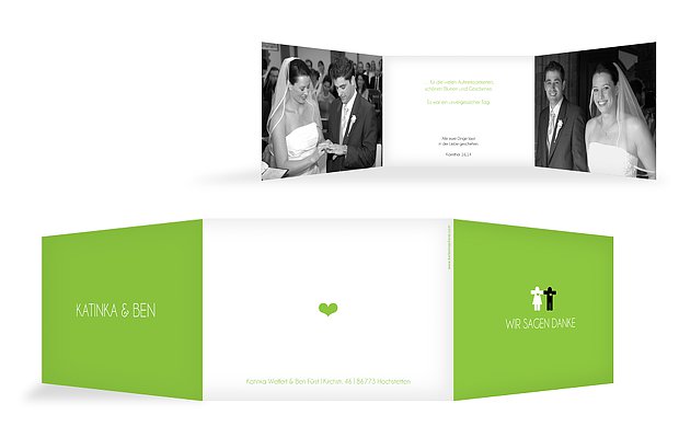 Dankeskarte Hochzeit „Mann & Frau“