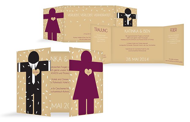 Hochzeitseinladung „Mann & Frau“