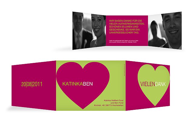 Dankeskarte Hochzeit „Großherzig“