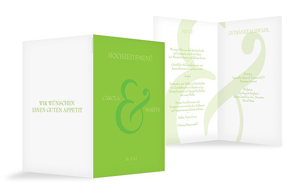 Hochzeitsmenü "&"