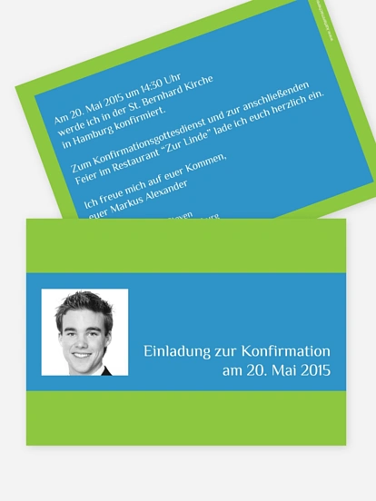 Konfirmationseinladung "Farbklar"