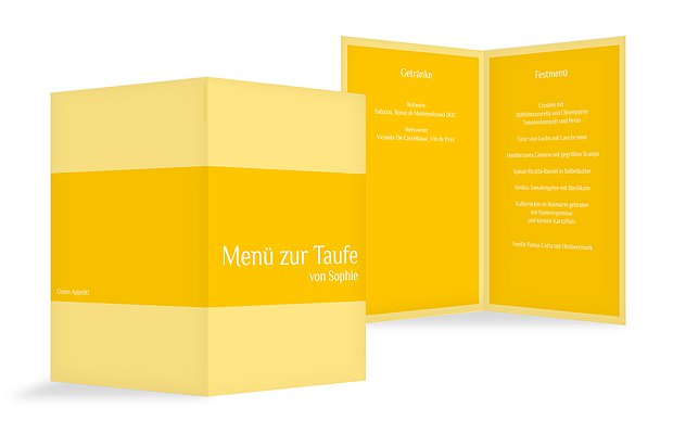 Menükarte Taufe "Farbklar"