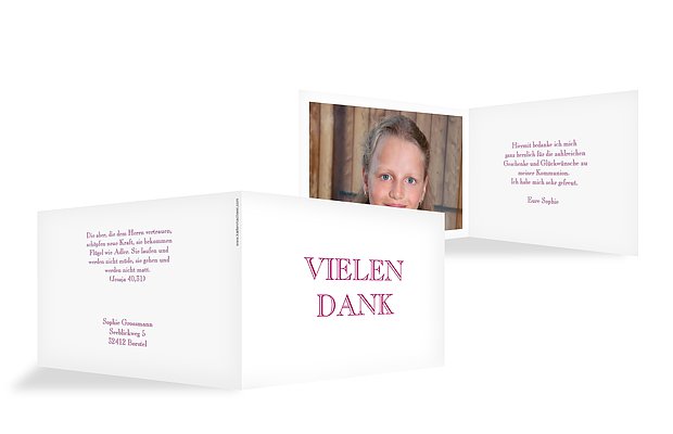 Danksagung Kommunion "Schriftlich"