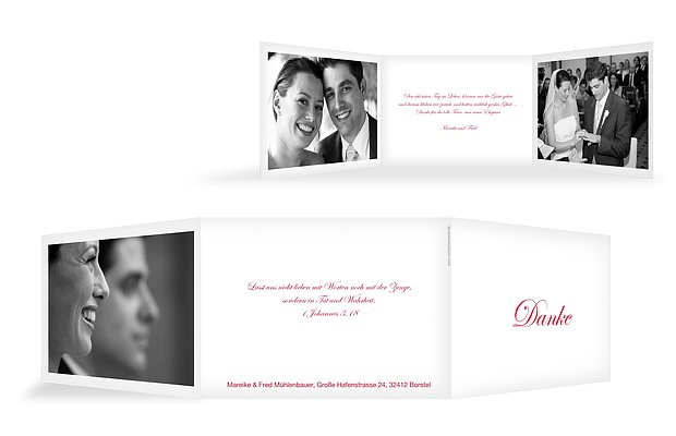 Dankeskarte Hochzeit "Schriftlich"