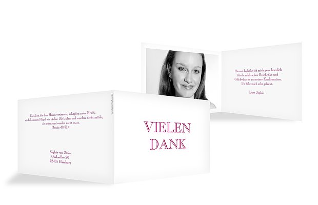 Dankeskarte Konfirmation "Schriftlich"