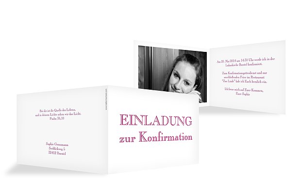 Konfirmationseinladung "Schriftlich"