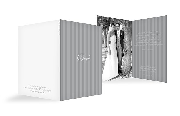 Dankeskarte Hochzeit "Gestreift"