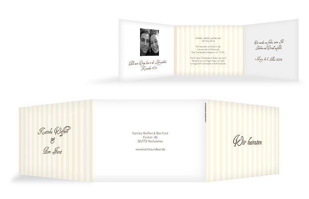 Hochzeitseinladung „Gestreift“