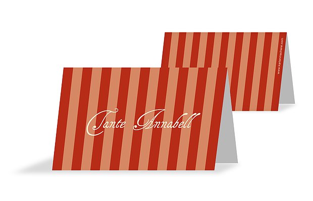 Tischkarte Taufe "Gestreift"