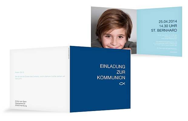 Kommunionseinladung "Farblich"