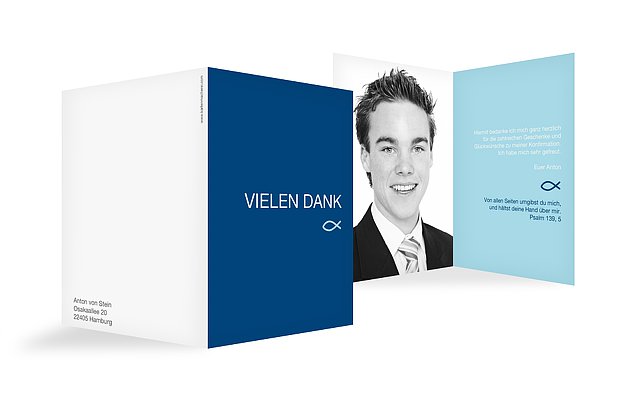Dankeskarte Konfirmation „Farblich“