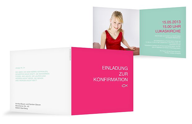 Konfirmationseinladung „Farblich“