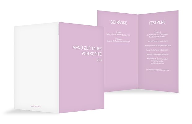 Menükarte Taufe "Farblich"
