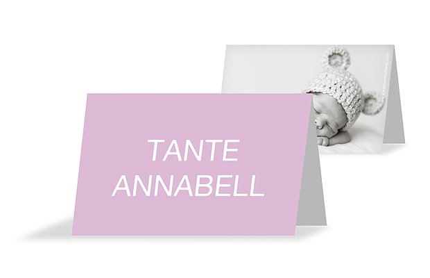 Tischkarte Taufe "Farblich"