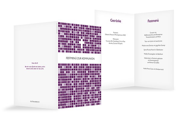 Menükarte Kommunion "Mosaik"