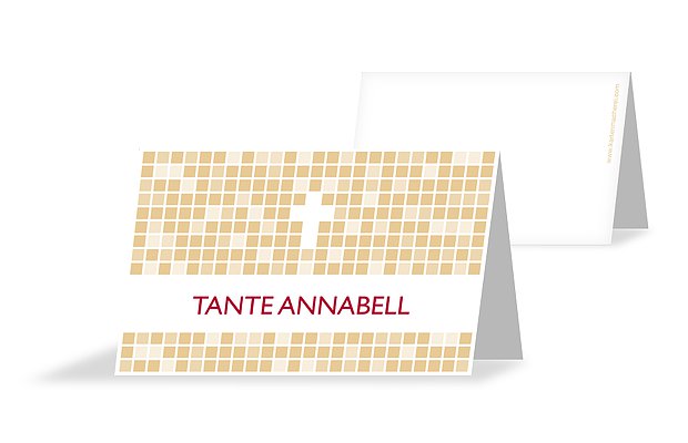 Tischkarte Taufe "Mosaik"