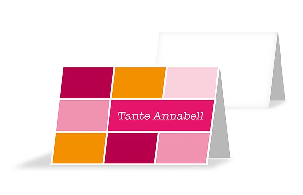 Tischkarte Kommunion "Würfel"
