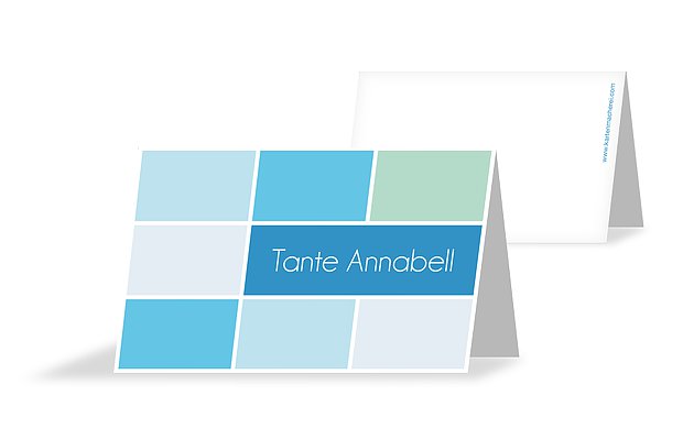 Tischkarte Taufe "Würfel"
