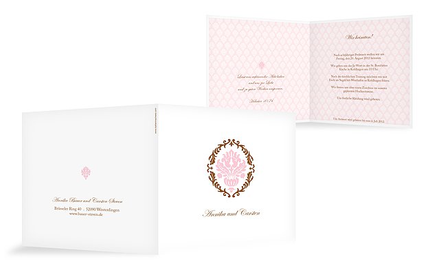 Einladungskarte Hochzeit "Barock"