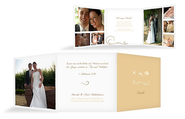 Dankeskarte Hochzeit "Beach"