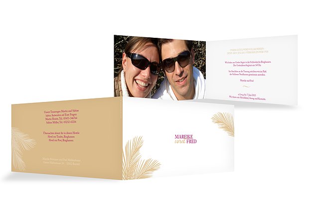 Hochzeitseinladung "Palmenblatt"