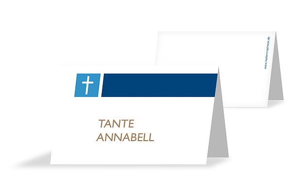 Tischkarte Kommunion "Symbolkreuz"