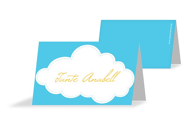 Tischkarte Taufe "Wolkenhimmel"
