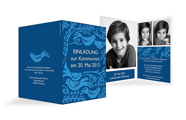 Kommunionseinladung "Birdsong"