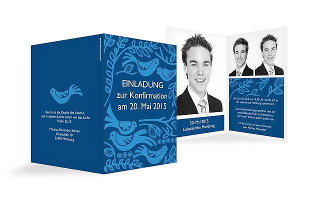 Konfirmationseinladung "Birdsong"