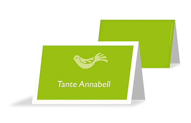 Tischkarte Taufe "Birdsong"