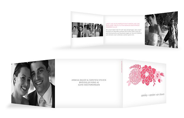 Dankeskarte Hochzeit „Camelia“