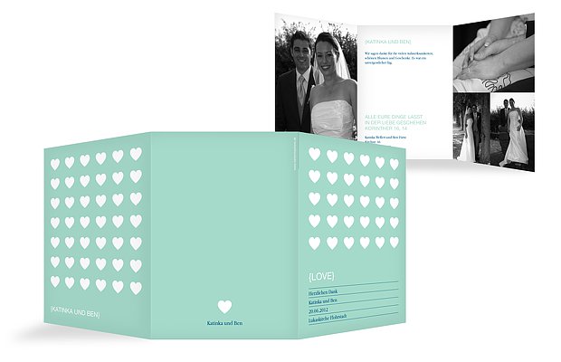 Dankeskarte Hochzeit „Herzvoll“