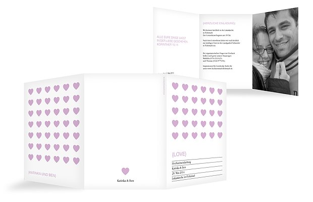Hochzeitseinladung „Herzvoll“