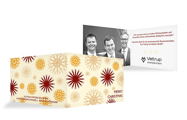 Weihnachtskarten "Strohsterne"