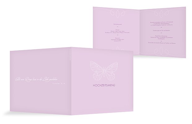 Menükarte Hochzeit "Schmetterling"