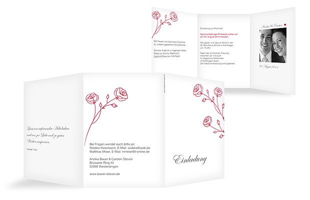 Einladung zur Hochzeit "Roses"