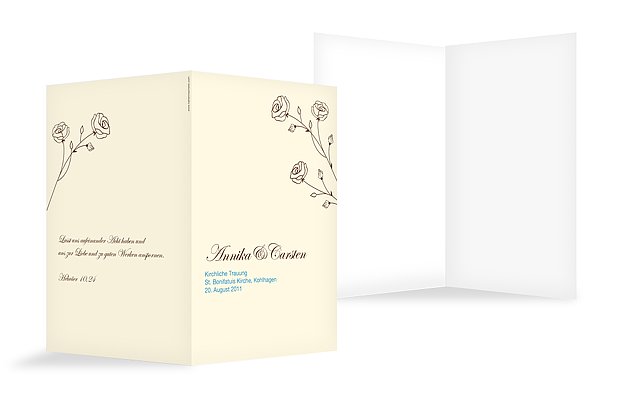 Kirchenheft Hochzeit "Roses"