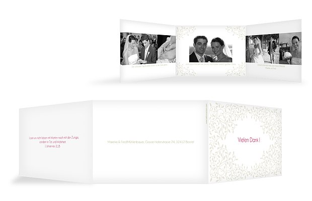 Dankeskarte Hochzeit „Romance“