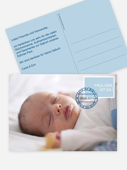Geburtskarte "Briefmarke"