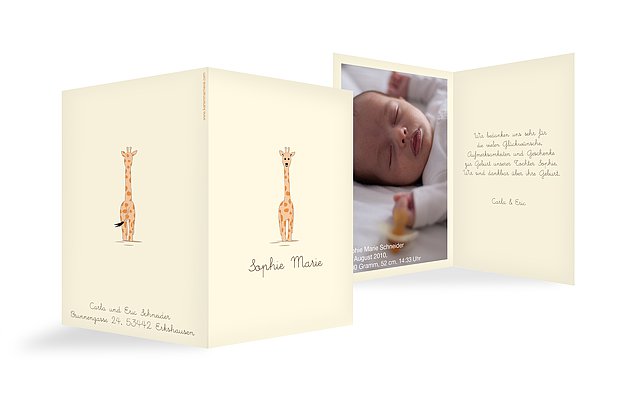 Geburtskarte "Giraffe"